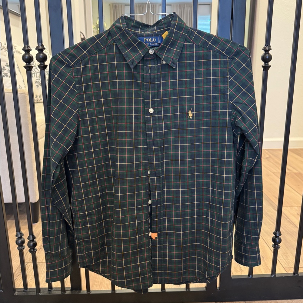 Polo by Ralph Lauren Boys Green Plaid Shirt